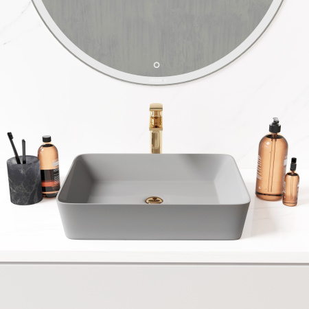 Раковина накладная (48х37) Grossman Color GR-3016GM, серый